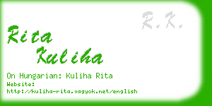 rita kuliha business card